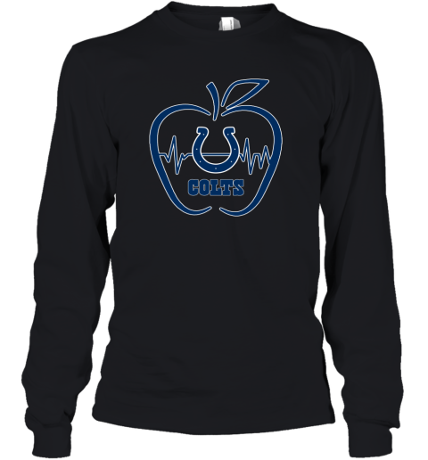 Apple Heartbeat Teacher Symbol Indianapolis Colts Youth Long Sleeve