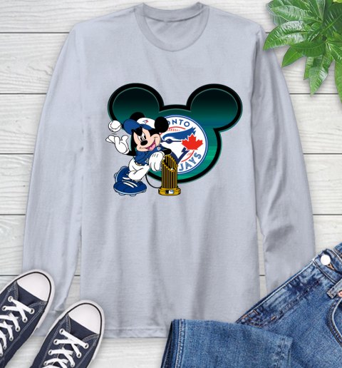 MLB Toronto Blue Jays The Commissioner's Trophy Mickey Mouse Disney Long Sleeve T-Shirt 6