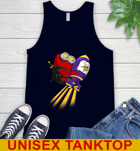 NFL Football Minnesota Vikings Deadpool Minion Marvel Shirt Tank Top 2