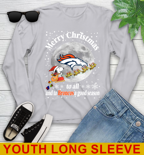 Denver Broncos Merry Christmas To All And To Broncos A Good Season NFL Football Sports Youth Long Sleeve 5