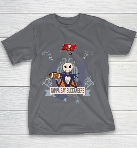 NFL Tampa Bay Buccaneers Football Jack Skellington Halloween Youth T-Shirt 5