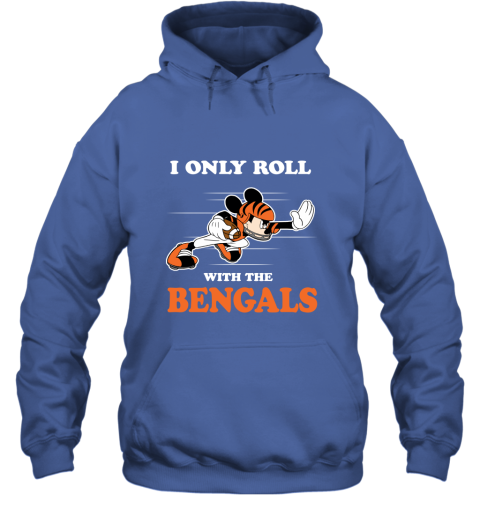 NFL Mickey Mouse I Only Roll With Cincinnati Bengals Hoodie 