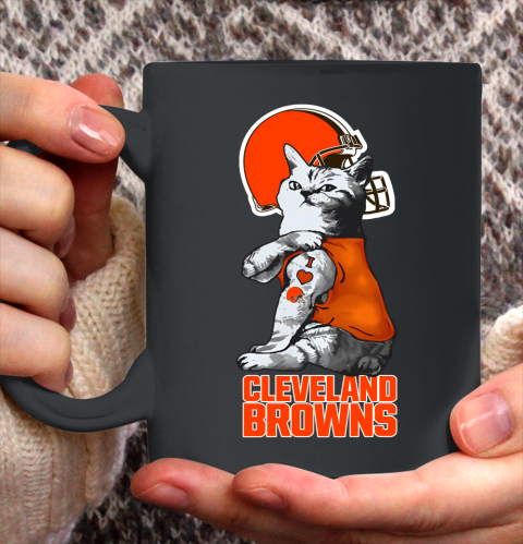 NFL Football My Cat Loves Cleveland Browns Ceramic Mug 11oz