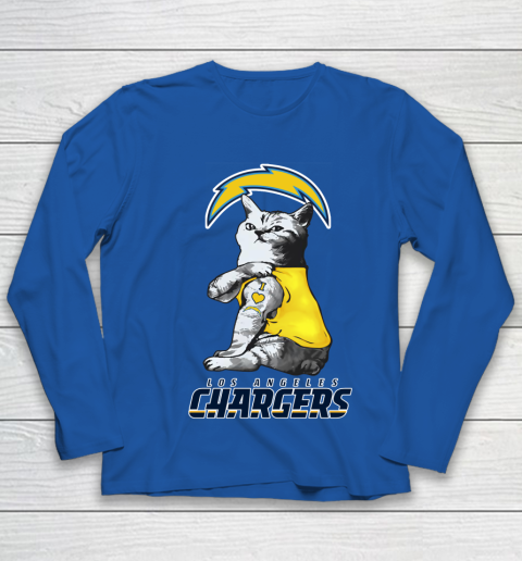 NFL Football My Cat Loves Los Angeles Chargers Youth Long Sleeve 7