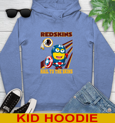 NFL Football Washington Redskins Captain America Marvel Avengers Minion Hail To The Skín Shirt Youth Hoodie 12