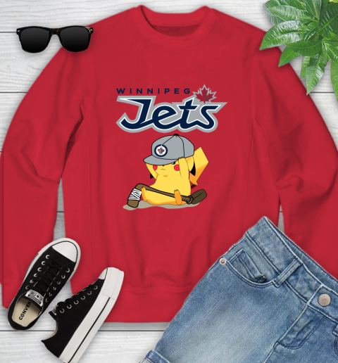 NHL Pikachu Hockey Sports Winnipeg Jets Youth Sweatshirt 9