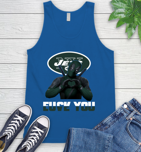 NHL New York Jets Deadpool Love You Fuck You Football Sports Tank Top 4