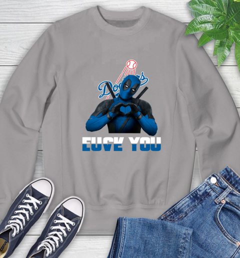 MLB Los Angeles Dodgers Deadpool Love You Fuck You Baseball Sports Sweatshirt 5
