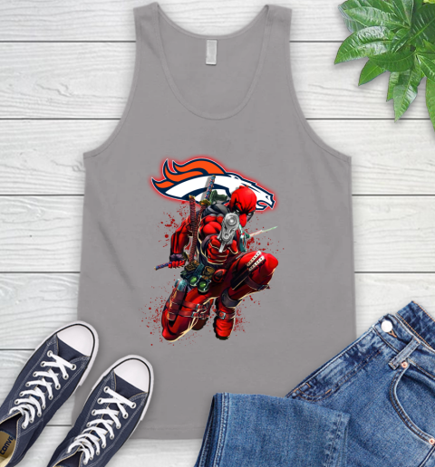 NFL Deadpool Marvel Comics Sports Football Denver Broncos Tank Top 4