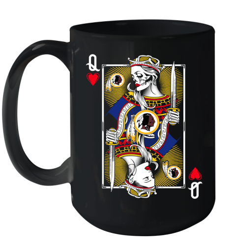 NFL Football Washington Redskins The Queen Of Hearts Card Shirt Ceramic Mug 15oz