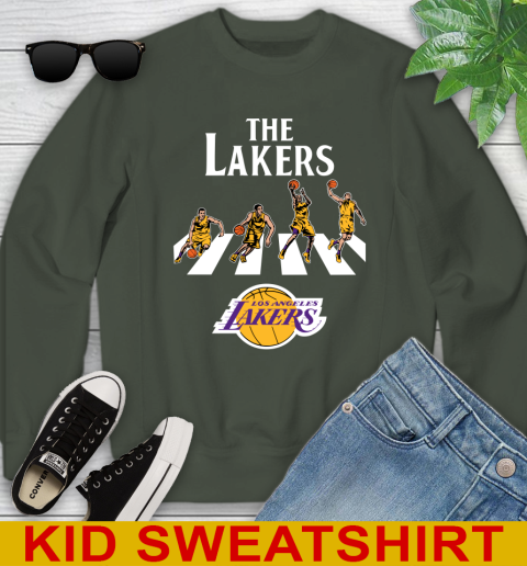 NBA Basketball Los Angeles Lakers The Beatles Rock Band Shirt Youth Sweatshirt 8