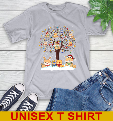 Shiba inu dog pet lover light christmas tree shirt 5