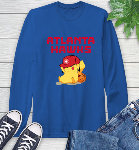 NBA Pikachu Basketball Sports Atlanta Hawks Long Sleeve T-Shirt 9