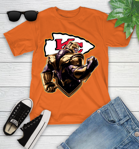 NFL Thanos Avengers Endgame Football Sports Kansas City Chiefs Youth T-Shirt 7