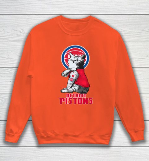 NBA Basketball My Cat Loves Detroit Pistons Sweatshirt 3
