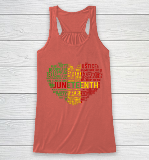 Juneteenth Heart Black History Afro American African Freedom Racerback Tank 3