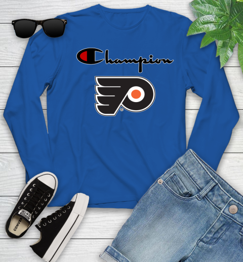 NHL Hockey Philadelphia Flyers Champion Shirt Youth Long Sleeve 7
