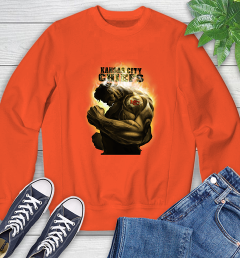 Kansas City Chiefs NFL Football Hulk Marvel Avengers Sports Sweatshirt 3