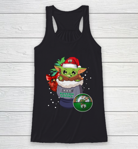 Boston Celtics Christmas Baby Yoda Star Wars Funny Happy NBA Racerback Tank