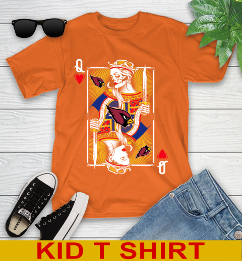NFL Football Arizona Cardinals The Queen Of Hearts Card Shirt Youth T-Shirt 8