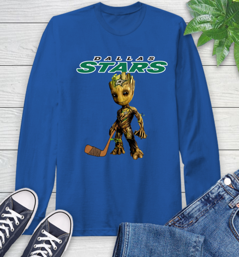 Dallas Stars NHL Hockey Groot Marvel Guardians Of The Galaxy Long Sleeve T-Shirt 9