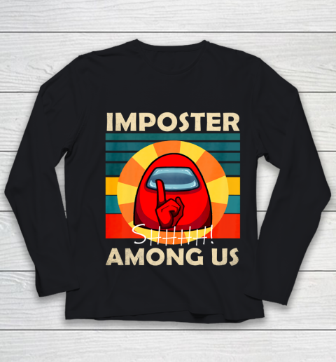 Impostor Among us funny vintage game sus Youth Long Sleeve