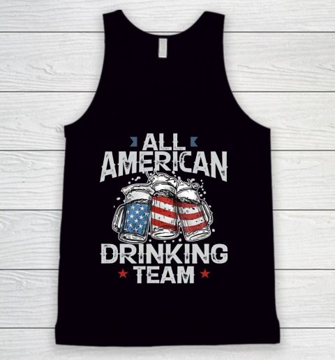 4th Of July All American Drinking Team Love Beer Tank Top