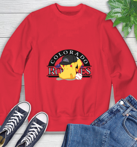 MLB Pikachu Baseball Sports Colorado Rockies Sweatshirt 10
