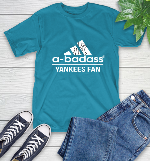 MLB A Badass New York Yankees Fan Adidas Baseball Sports T-Shirt 9