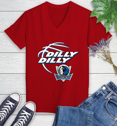 NBA Dallas Mavericks Dilly Dilly Basketball Sports Women's V-Neck T-Shirt 12