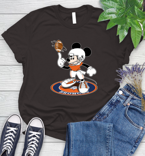 NFL Football Denver Broncos Cheerful Mickey Disney Shirt Women's T-Shirt 9