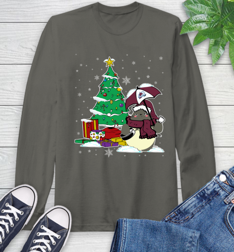 Colorado Avalanche NHL Hockey Cute Tonari No Totoro Christmas Sports Long Sleeve T-Shirt 9