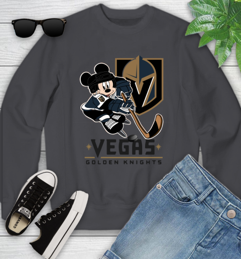 NHL Vegas Golden Knights Mickey Mouse Disney Hockey T Shirt Youth Sweatshirt 16