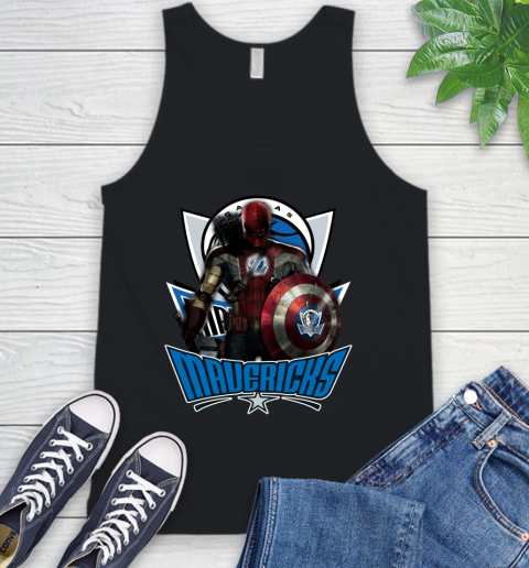Dallas Mavericks NBA Basketball Captain America Thor Spider Man Hawkeye Avengers Tank Top 2