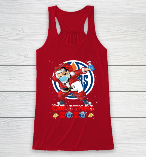 Edmonton Oilers Funny Santa Claus Dabbing Christmas 2020 NHL Racerback Tank 4