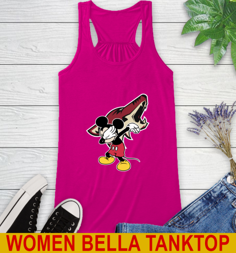 Arizona Coyotes NHL Hockey Dabbing Mickey Disney Sports Racerback Tank 8