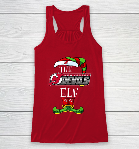 New Jersey Devils Christmas ELF Funny NHL Racerback Tank 4