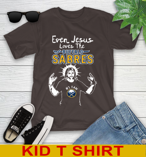 Buffalo Sabres NHL Hockey Even Jesus Loves The Sabres Shirt Youth T-Shirt 6