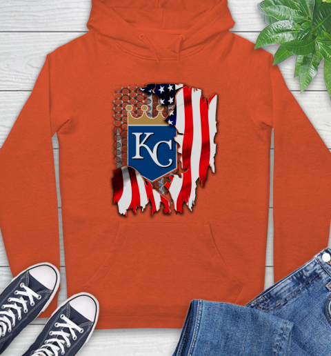 Kansas City Royals MLB Baseball American Flag Hoodie 4
