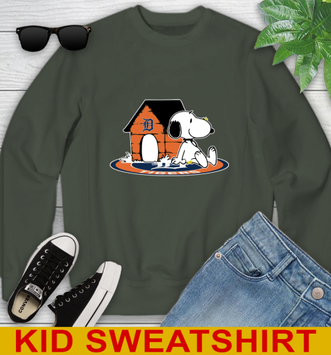 MLB Baseball Detroit Tigers Snoopy The Peanuts Movie Shirt Youth Sweatshirt 9
