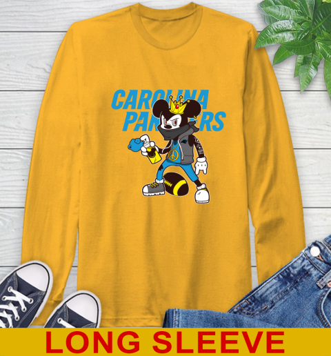 Carolina Panthers NFL Football Mickey Peace Sign Sports Long Sleeve T-Shirt 3