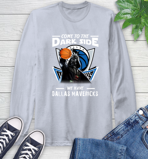 NBA Come To The Dark Side We Have Dallas Mavericks Star Wars Darth Vader Basketball Long Sleeve T-Shirt 6
