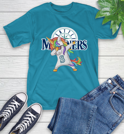 Seattle Mariners MLB Baseball Funny Unicorn Dabbing Sports T-Shirt 8