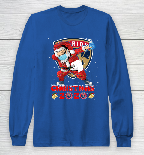 Florida Panthers Funny Santa Claus Dabbing Christmas 2020 NHL Long Sleeve T-Shirt 6