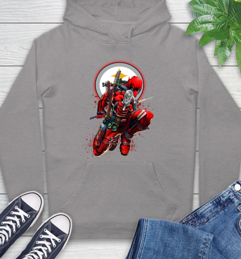 NFL Deadpool Marvel Comics Sports Football Pittsburgh Steelers Hoodie