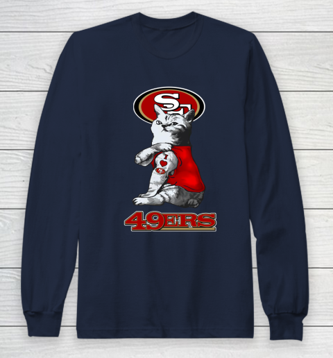 NFL Football My Cat Loves San Francisco 49ers Long Sleeve T-Shirt 2