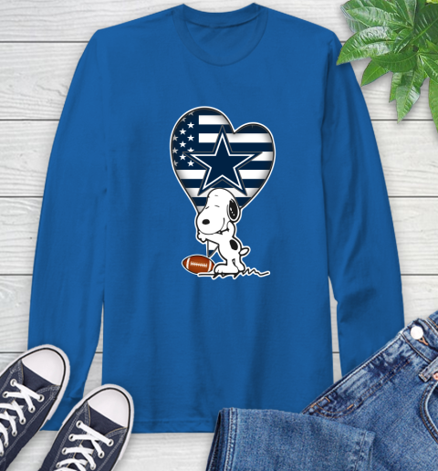 Dallas Cowboys NFL Football The Peanuts Movie Adorable Snoopy Long Sleeve T-Shirt 9