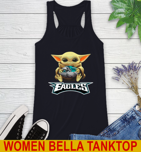 NFL Football Philadelphia Eagles Baby Yoda Star Wars Shirt Racerback Tank 10