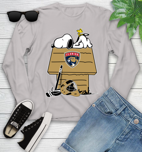 Florida Panthers NHL Hockey Snoopy Woodstock The Peanuts Movie Youth Long Sleeve 12