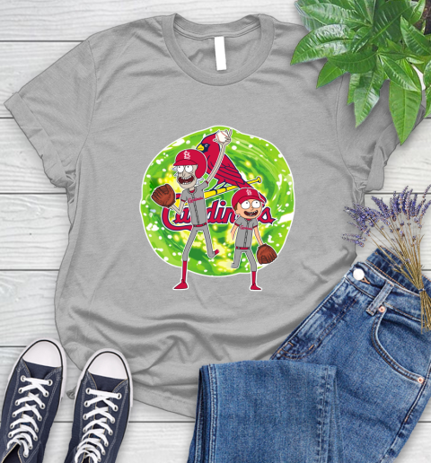 MLB St.Louis Cardinals Rick And Morty Baseball Sports Women's T-Shirt 5